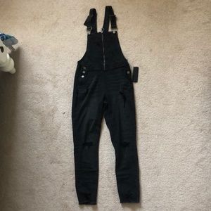 Black jean overalls: NEVER WORN